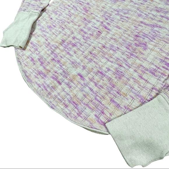 Free People We The Free size large purple orange & off white sweater thumbholes - Picture 8 of 16